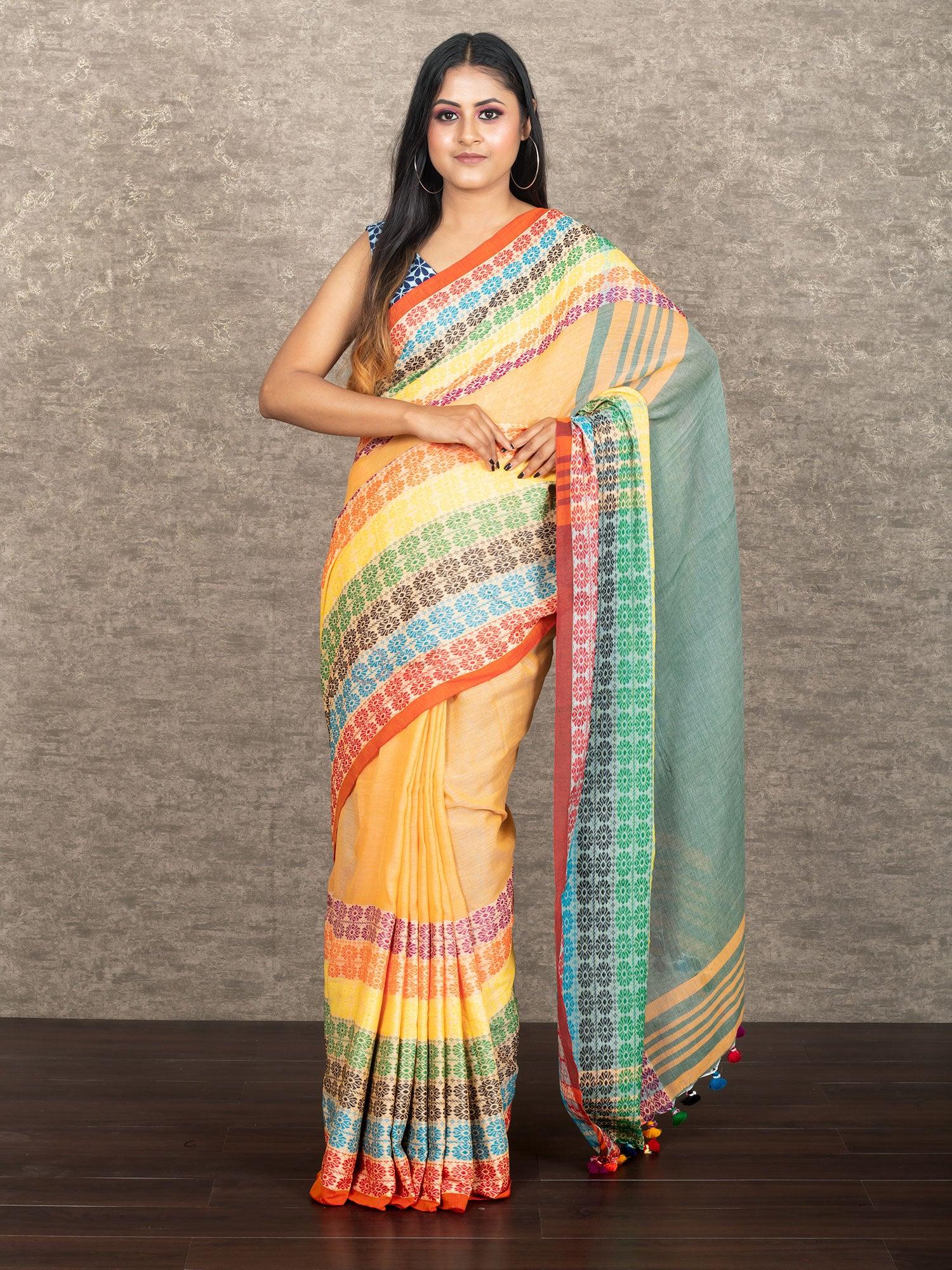 Plain Khadi Cotton Silk Saree at Rs 650 in Surat | ID: 21261449891