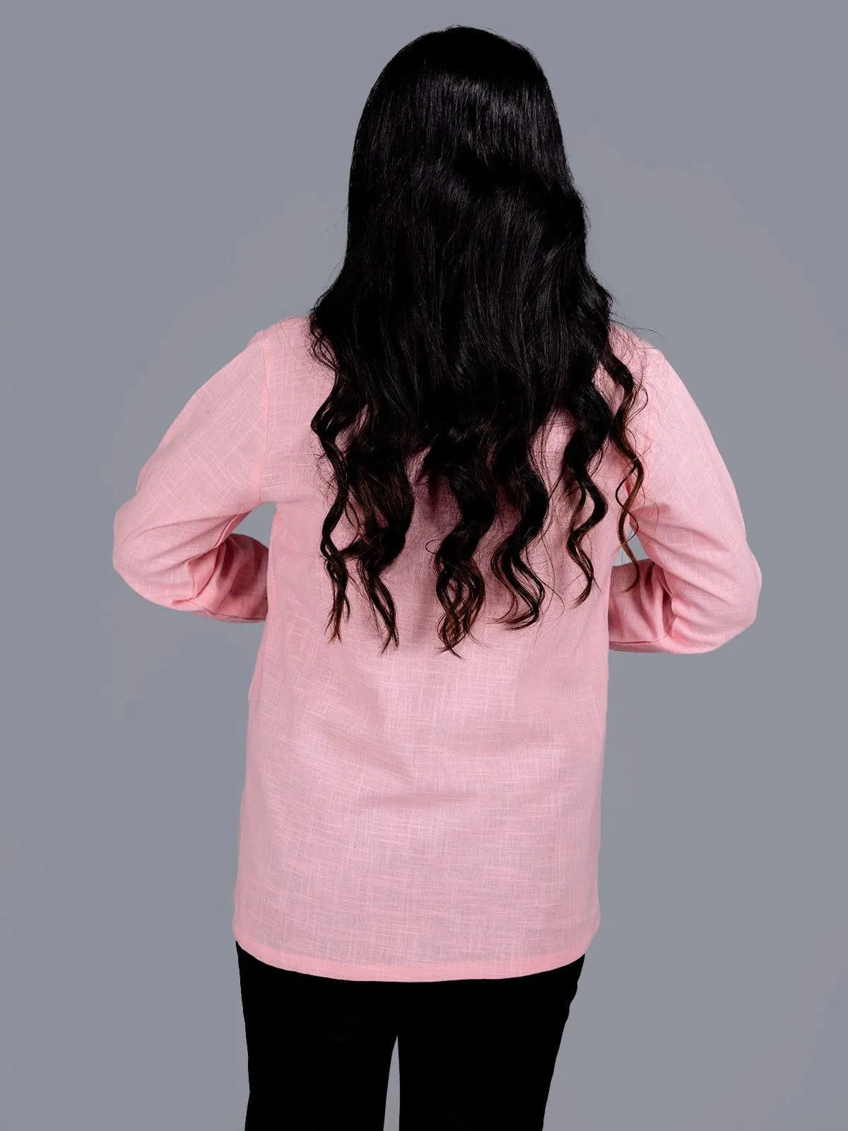 Piggy Pink Slab Cotton Top - WeaversIndia