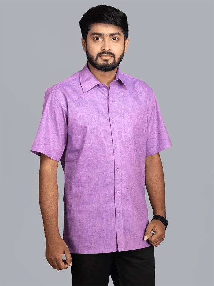 Pink Blue Handwoven Organic Cotton Formal Men Shirt