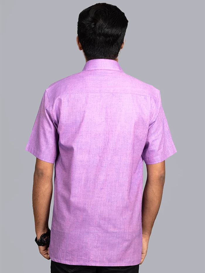 Pink Blue Handwoven Organic Cotton Formal Men Shirt