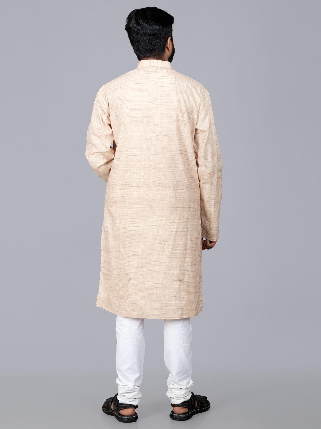 Wheat Springs Handwoven Organic Cotton Men Kurta - WeaversIndia