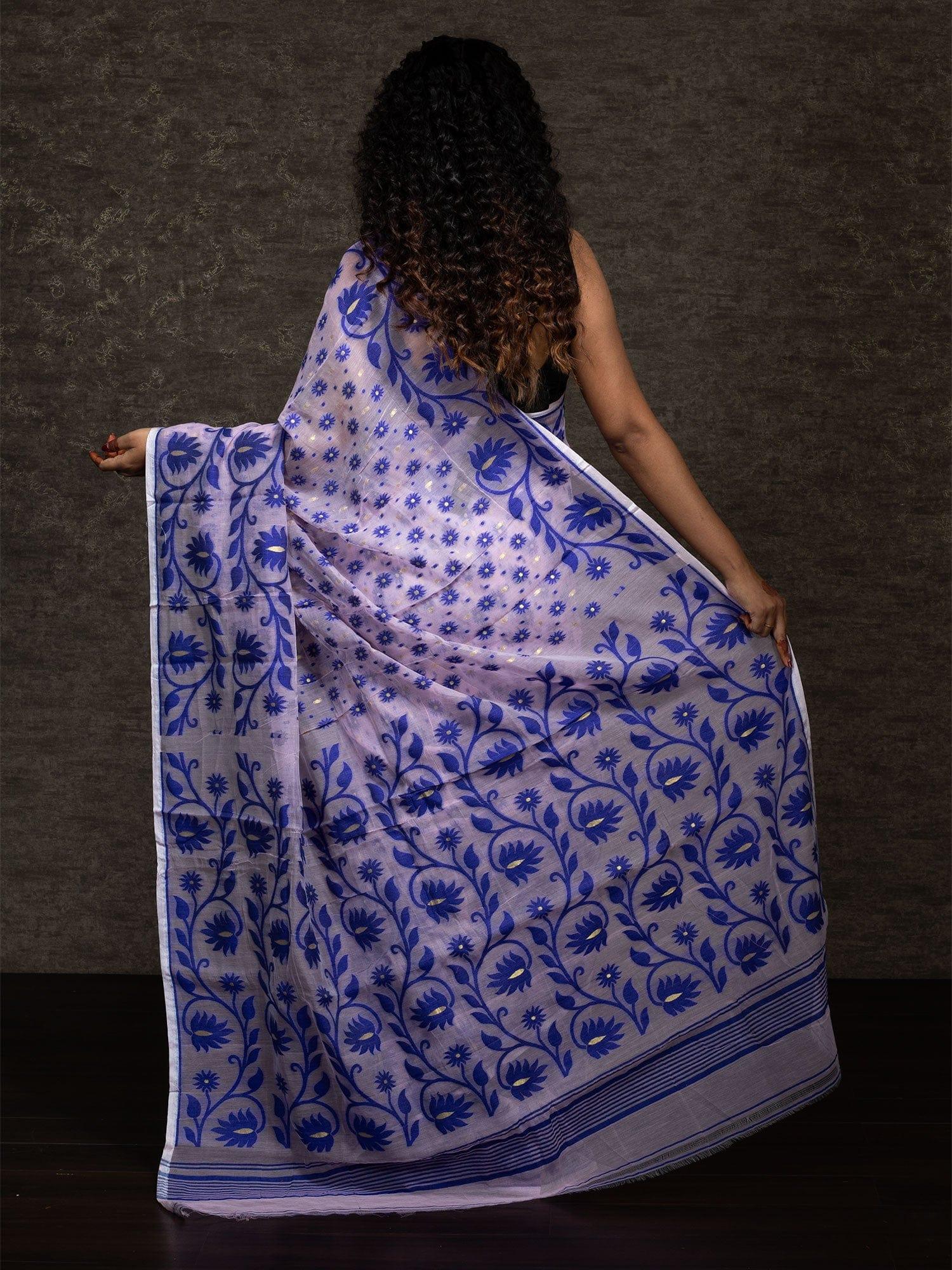 Wonderful Allover Multi Color Soft Dhakai Jamdani Saree - WeaversIndia