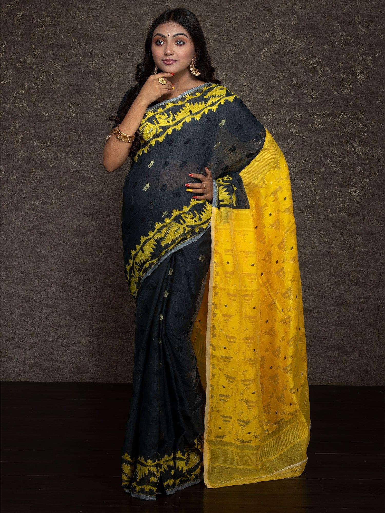 Wonderful Allover Soft Dhakai Jamdani Saree - WeaversIndia