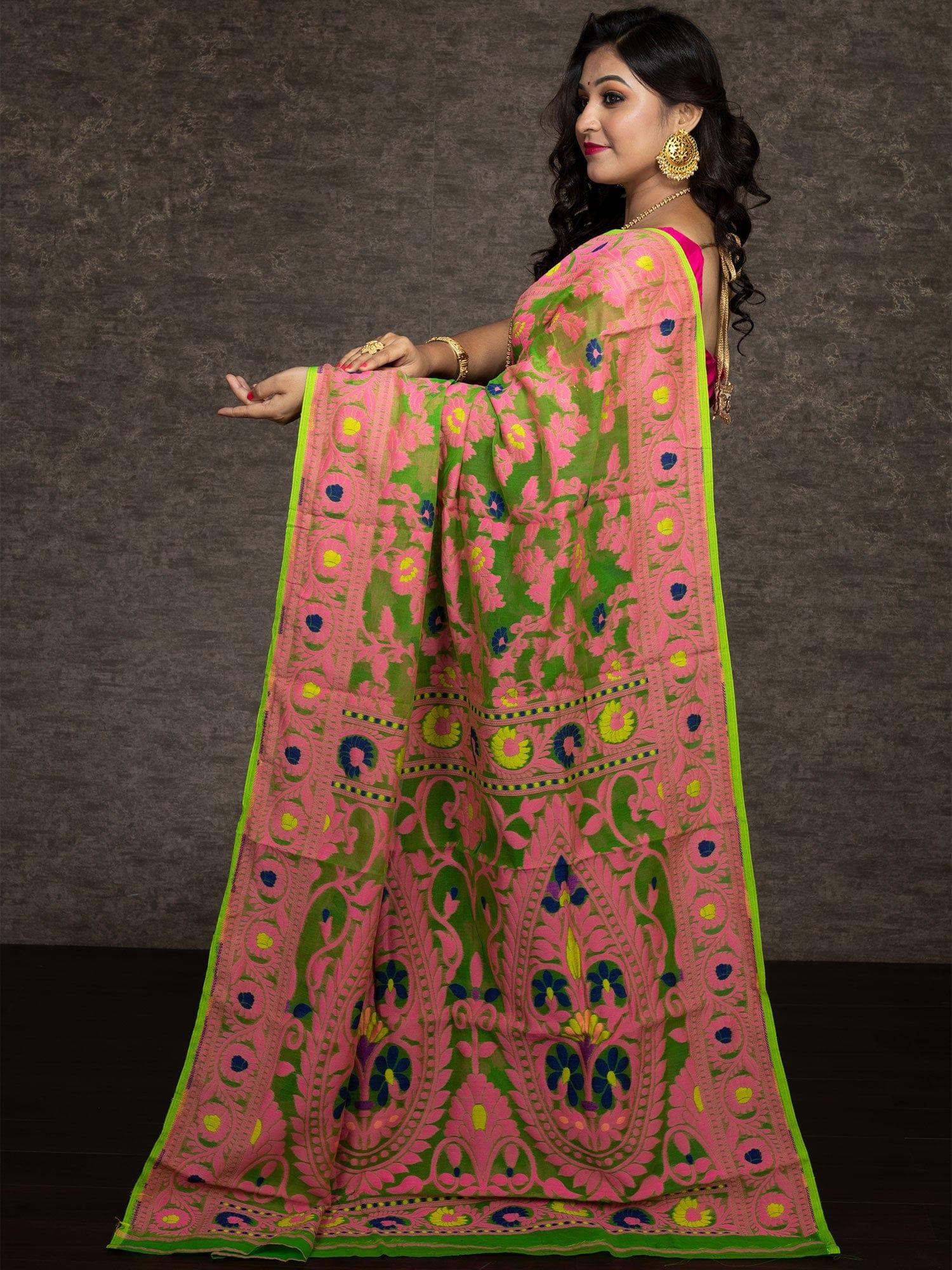 Wonderful Allover Soft Dhakai Jamdani Saree - WeaversIndia