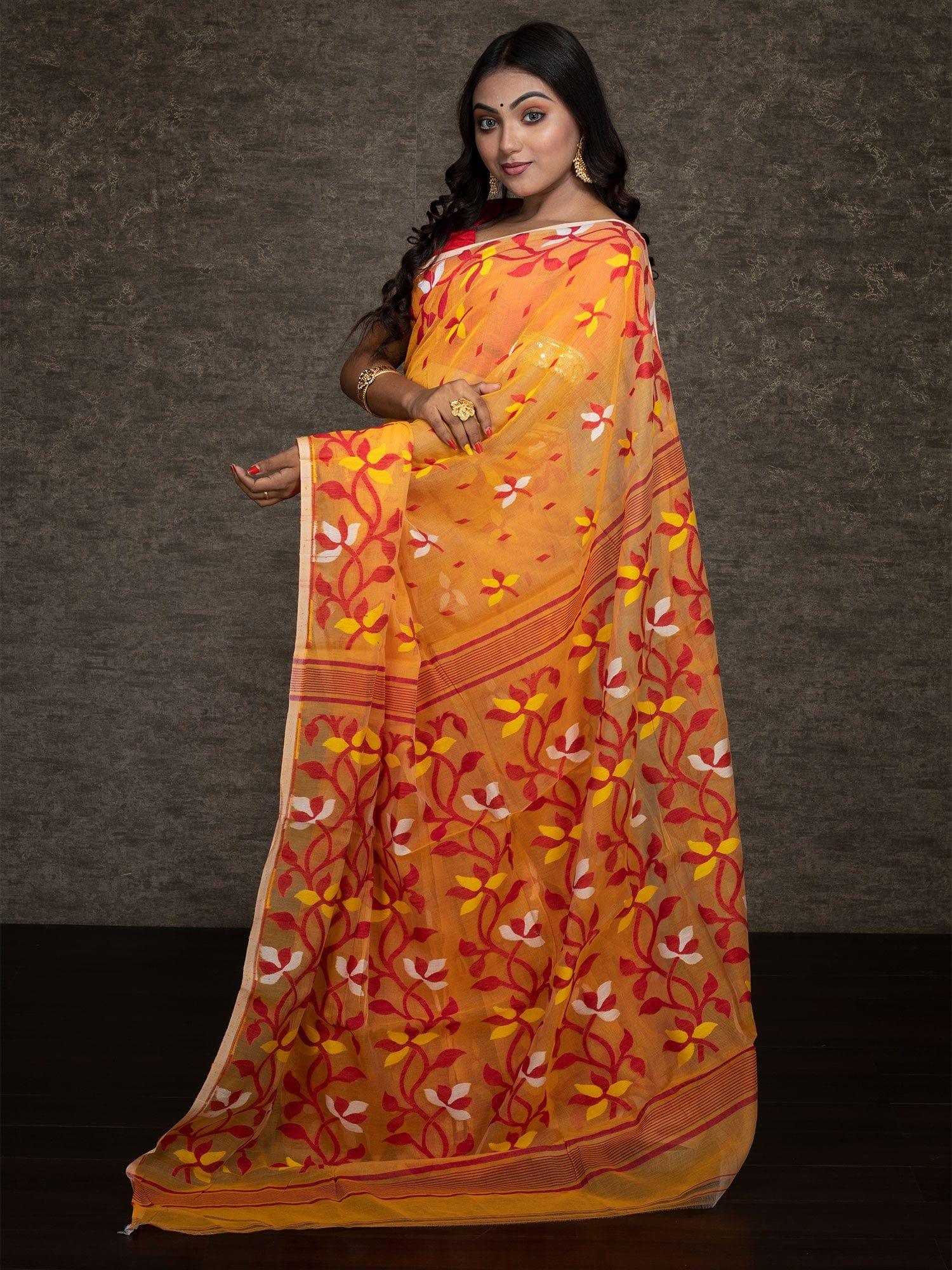 Wonderful Allover Soft Dhakai Jamdani Saree - WeaversIndia