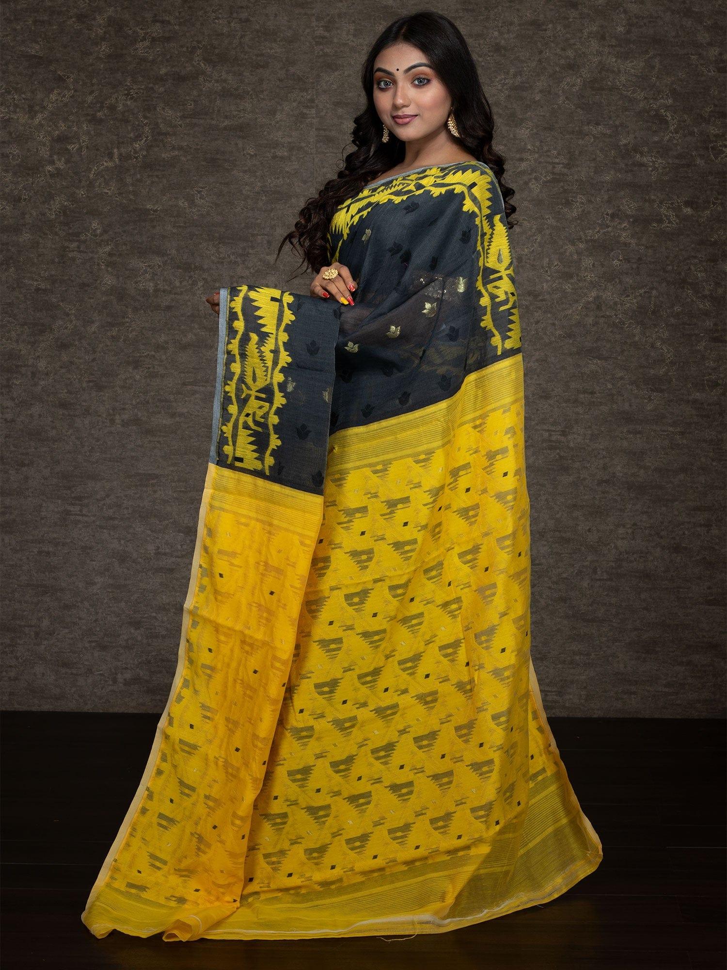 Wonderful Allover Soft Dhakai Jamdani Saree - WeaversIndia