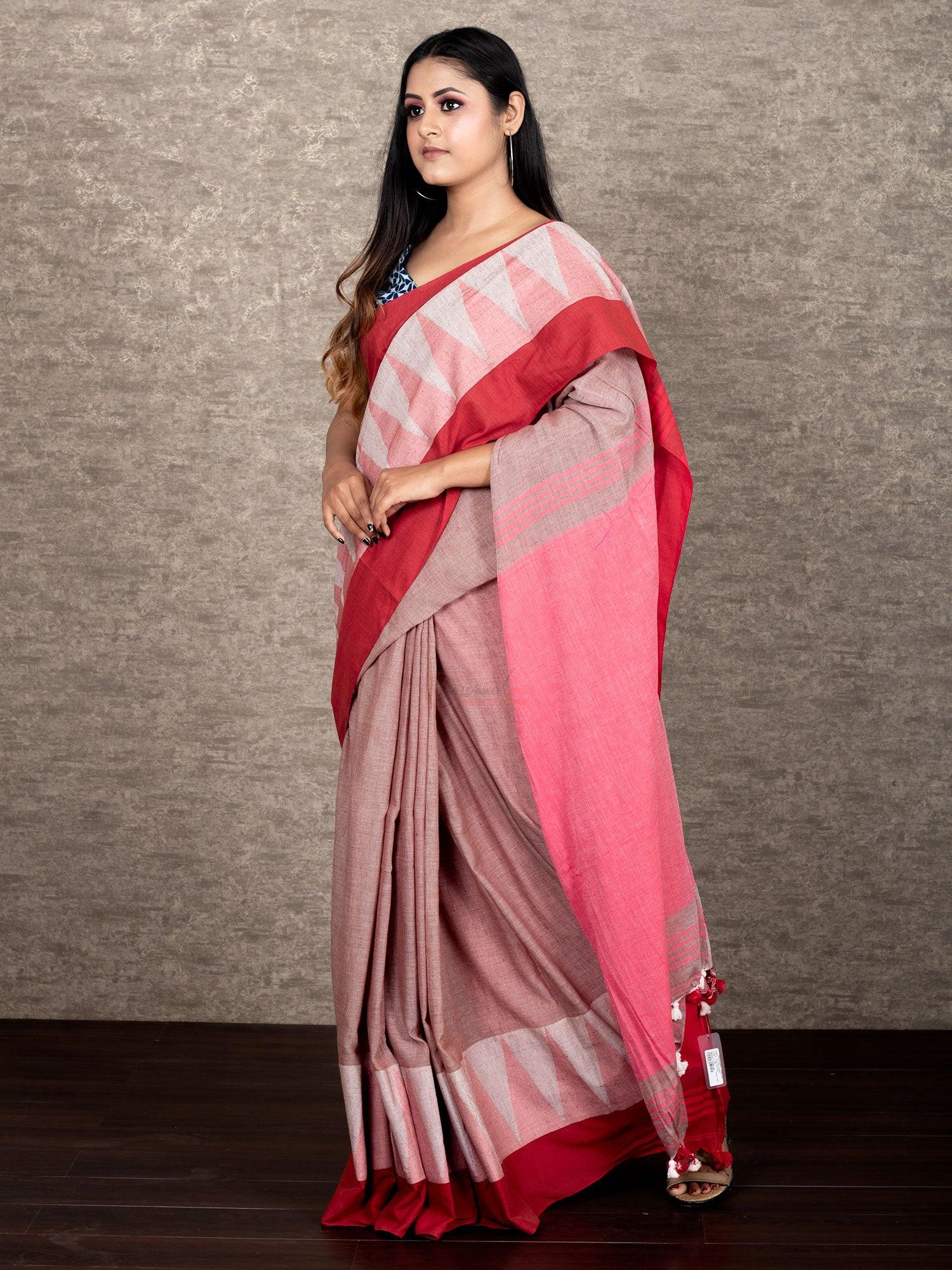 Buy Handloom Khadi Cotton Big Temple Saree with Blouse Piece Online In  India At Discounted Prices