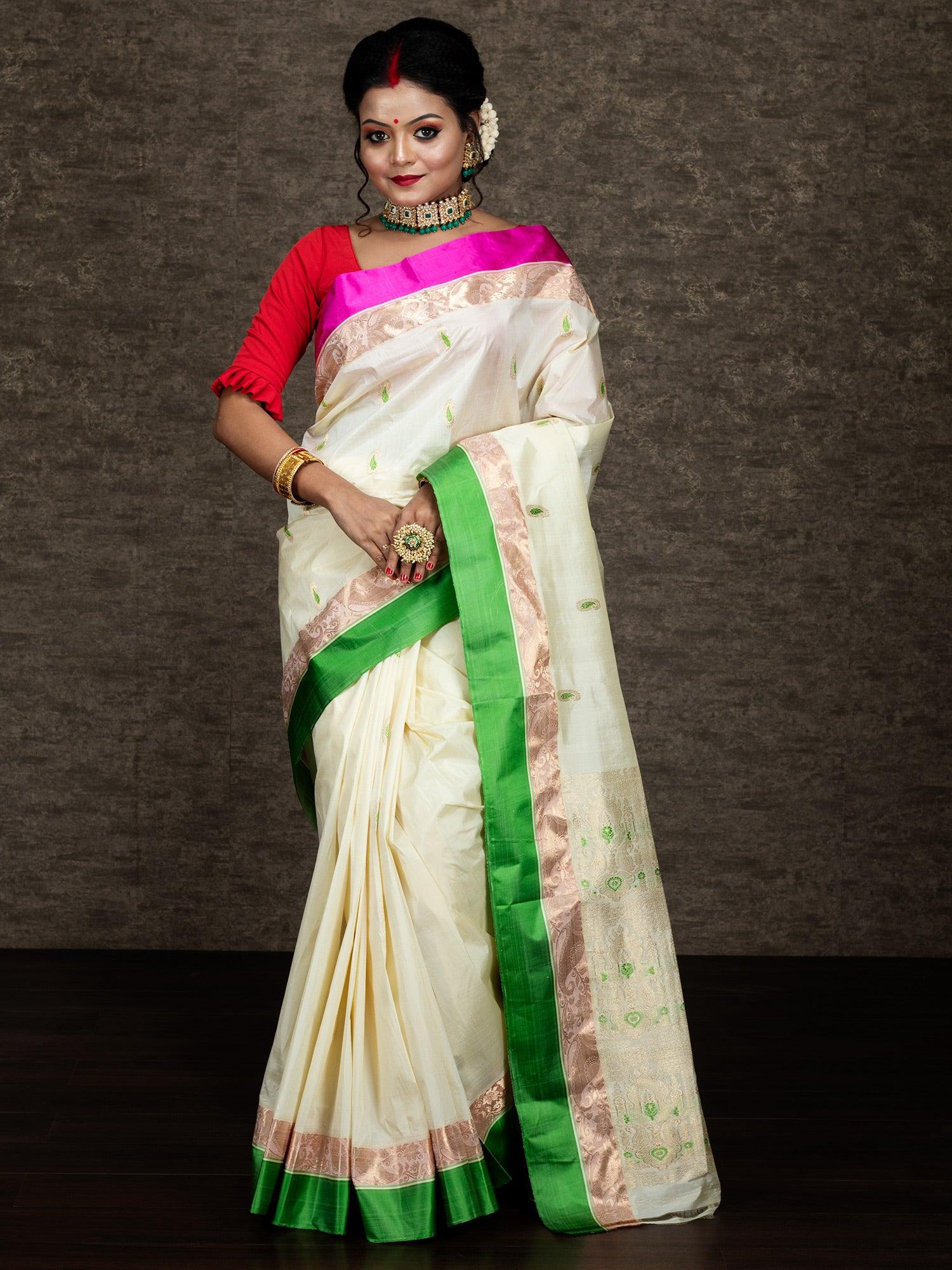 Wonderful Traditional Garad Silk Saree - WeaversIndia